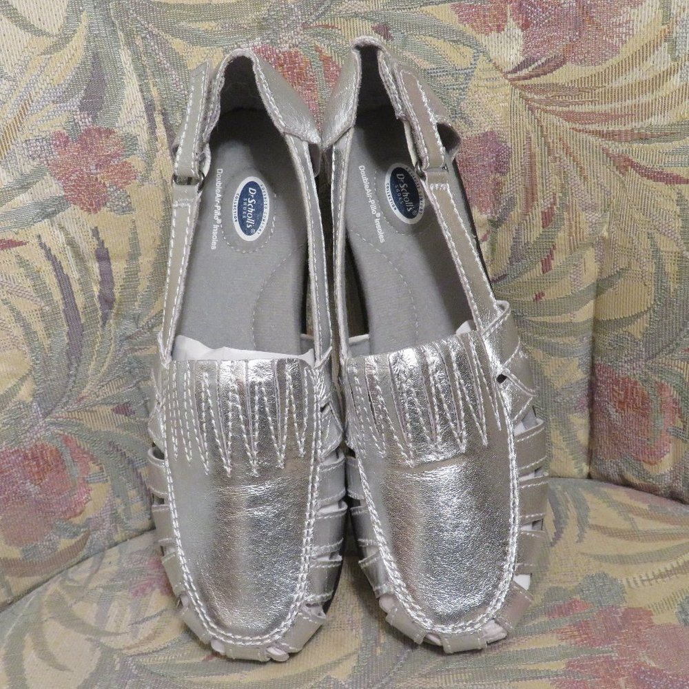 Dr. Scholl's Breezeway Leather Silver Metallic Loafers